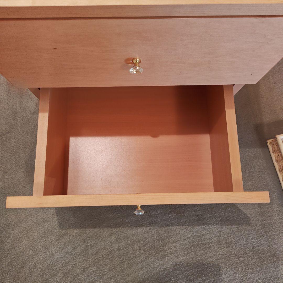 無印良品　木製２段チェスト （つまみは取り替えています）