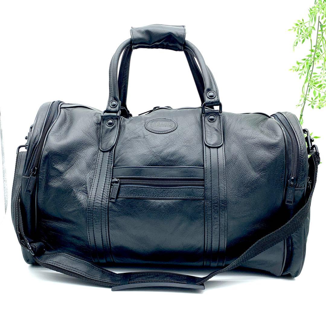 【美品】ARGADIS レザー ボストンバッグ 2WAY 大容量 ブラック