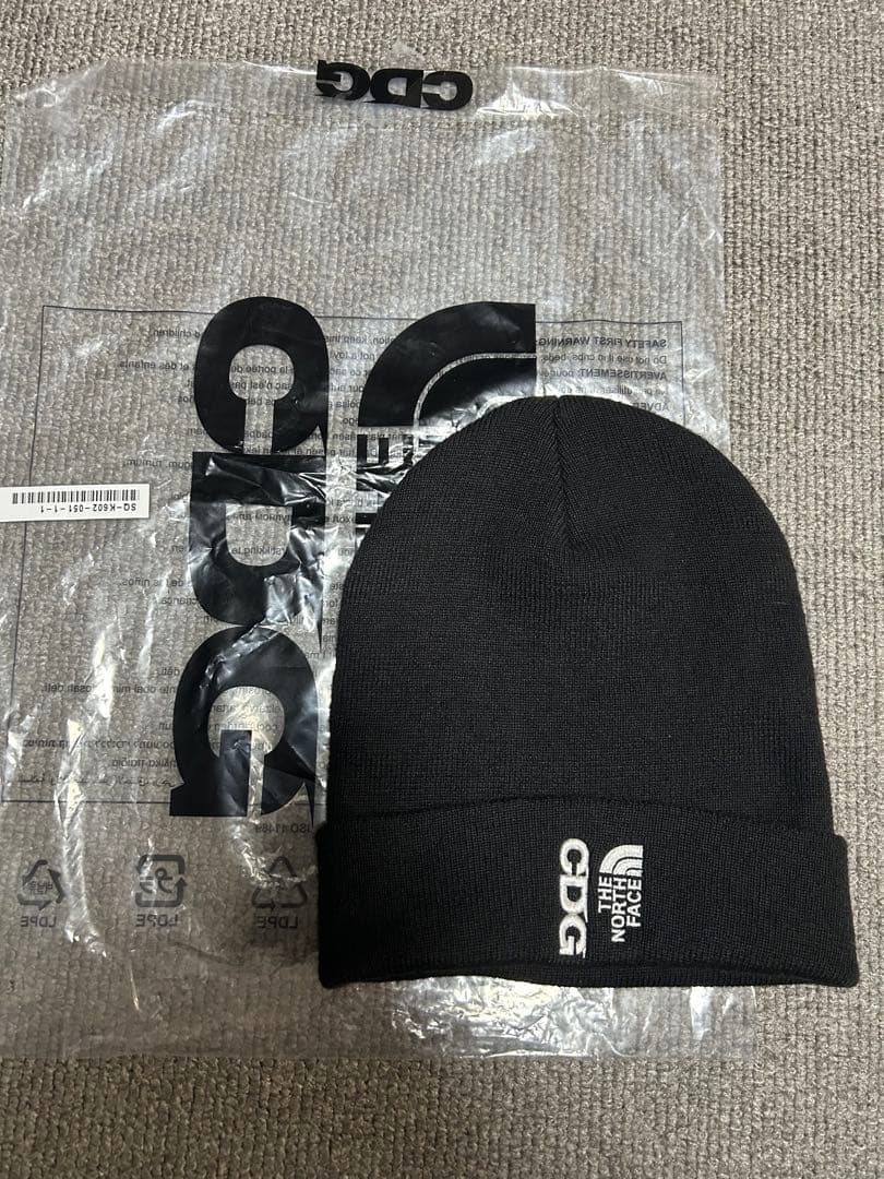 CDG✖️THE NORTH FACE ブラック ビーニー