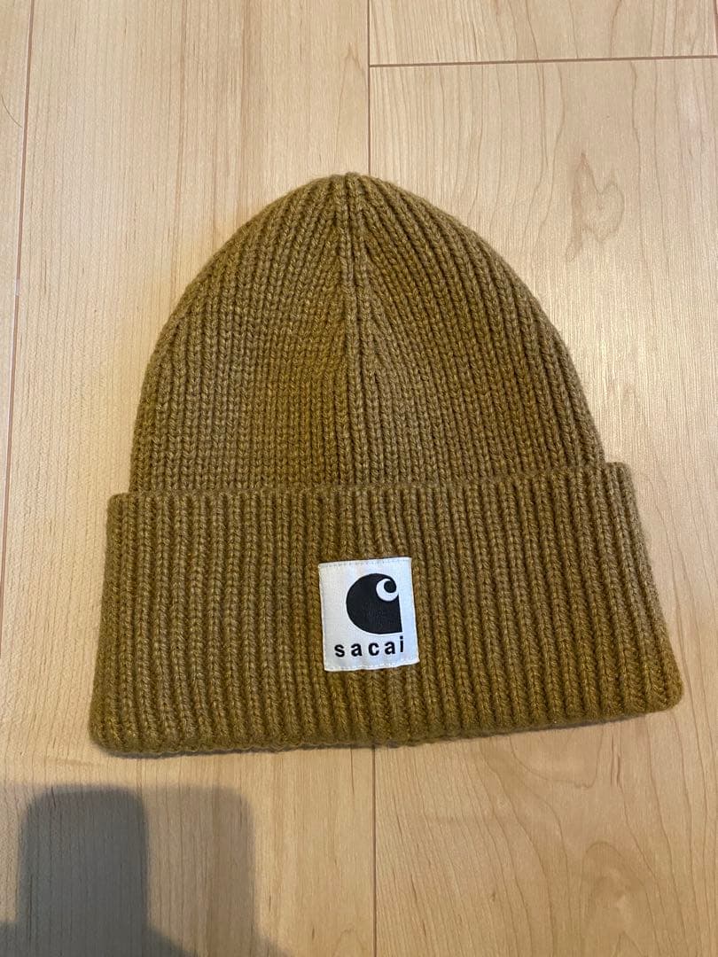 最終値下げ！！sacai ✖️Carhartt ブラウン ニット帽　ビーニー