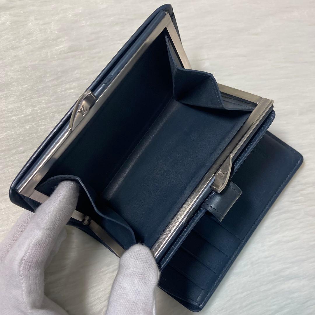 早い者勝ち　LOUIS VUITTON ルイ・ヴィトン　二つ折り　がま口　紺