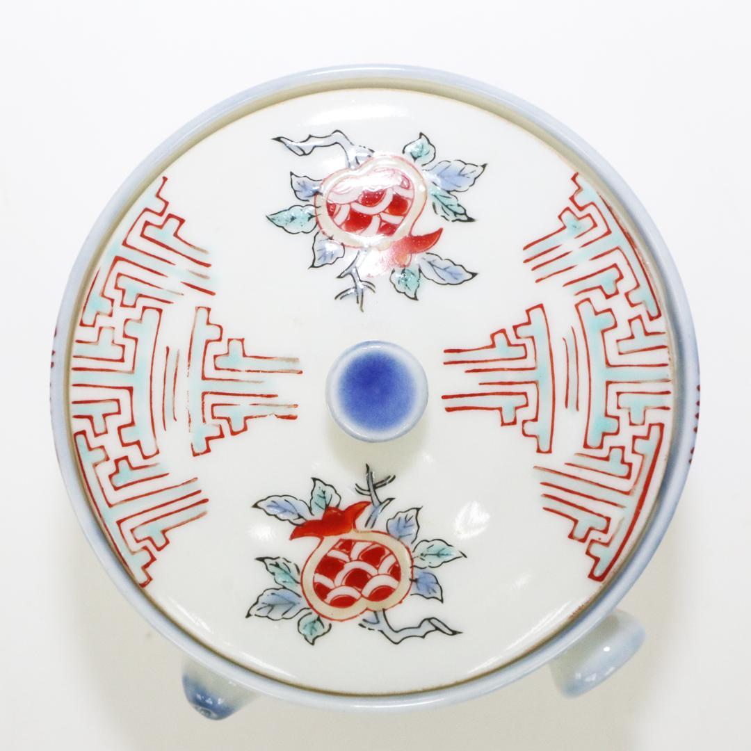 赤絵 急須風 小鉢 蓋付 7客