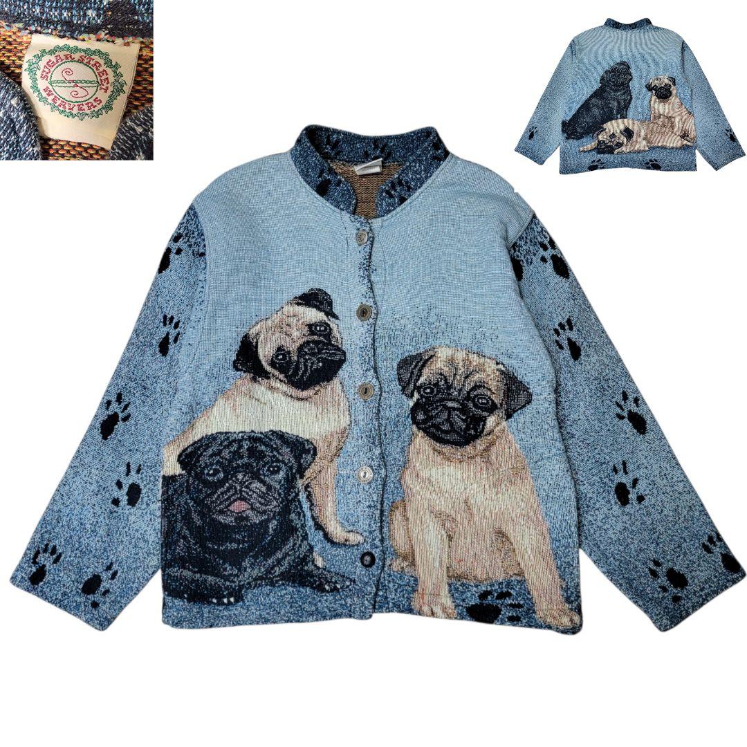 希少 USA製 SUGAR STREET WEAVERS ゴブラン PUG パグ
