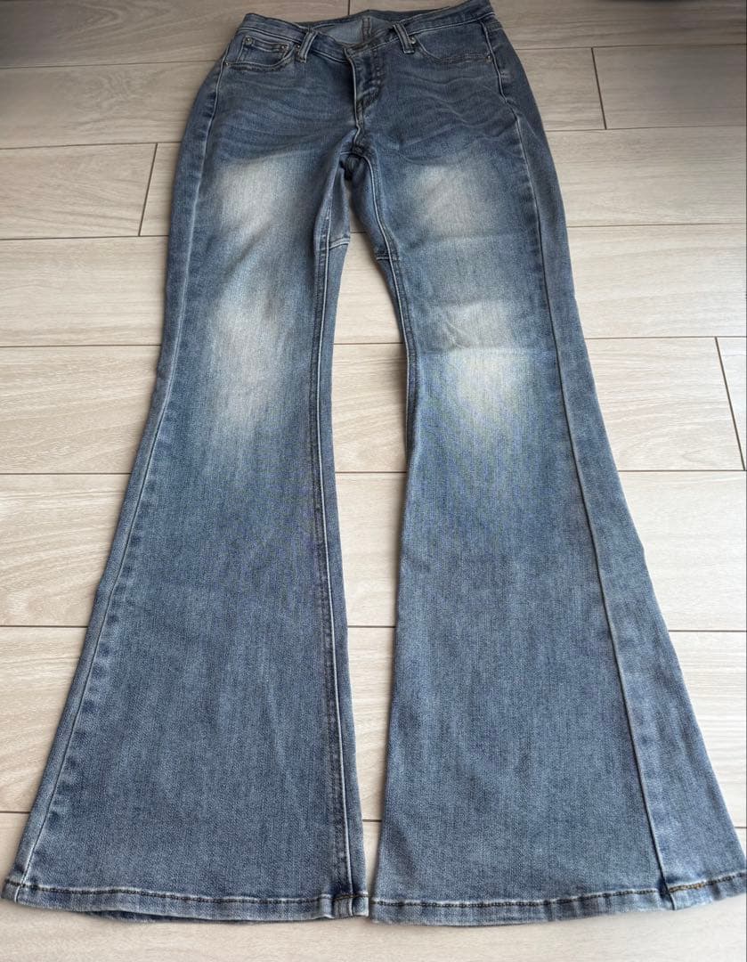 美品♡ANDMARY Heart hip flare denim Mサイズ