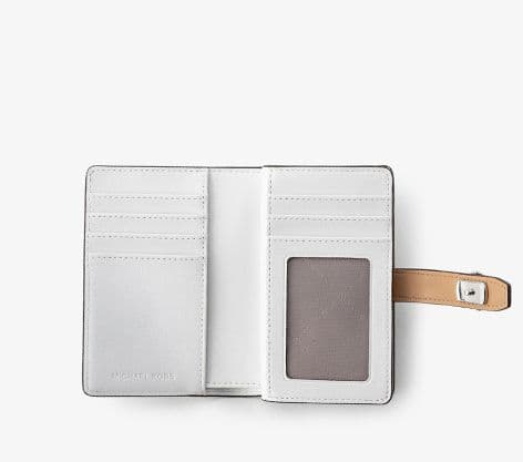 MICHAEL KORS／保存袋付き本革二つ折り財布新品未使用ベージュ系