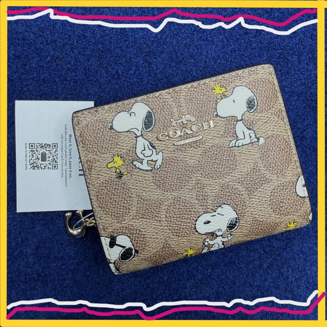 COACH X PEANUTS コーチ新作 スナップ コンパクトZIPウォレット