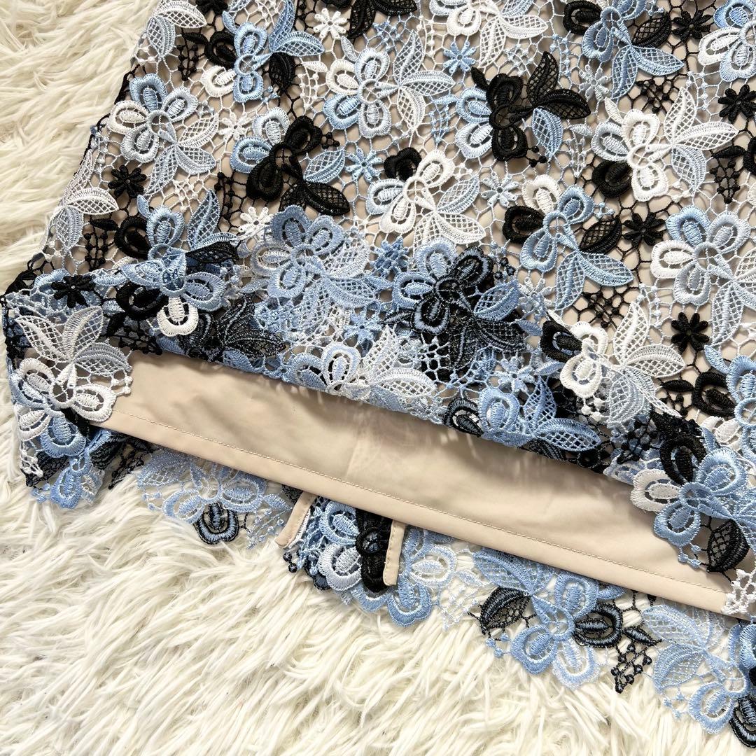 美品　ダーマコレクション　クリスセリーン　総レースワンピース　お呼ばれ　刺繍
