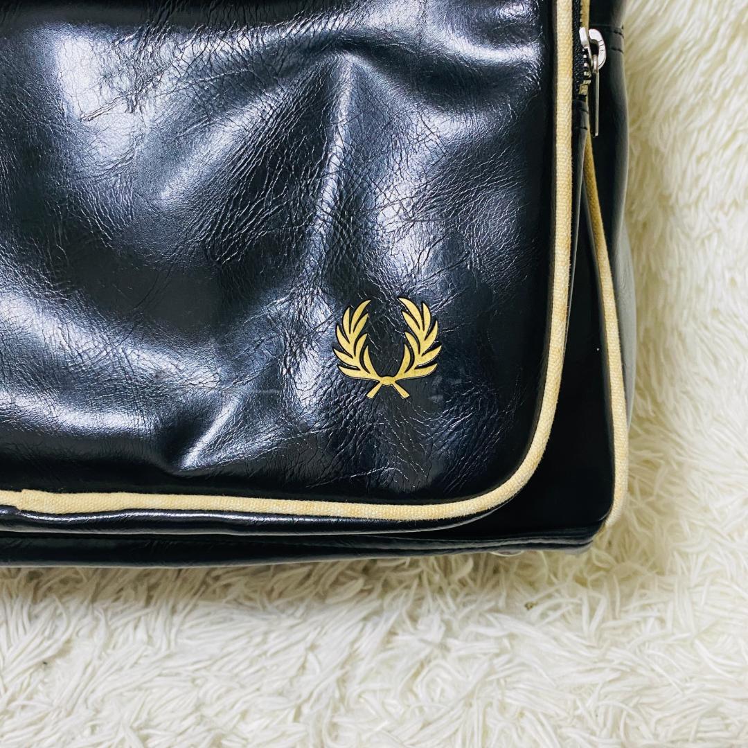 【FRED PERRY】00sPVCレザーロゴボストンバッグ　スポーツバック
