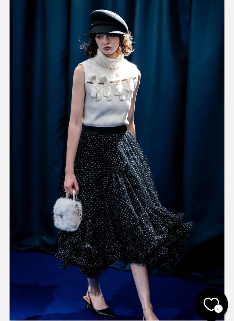 shellerシェリエ　2way dot bloom skirt
