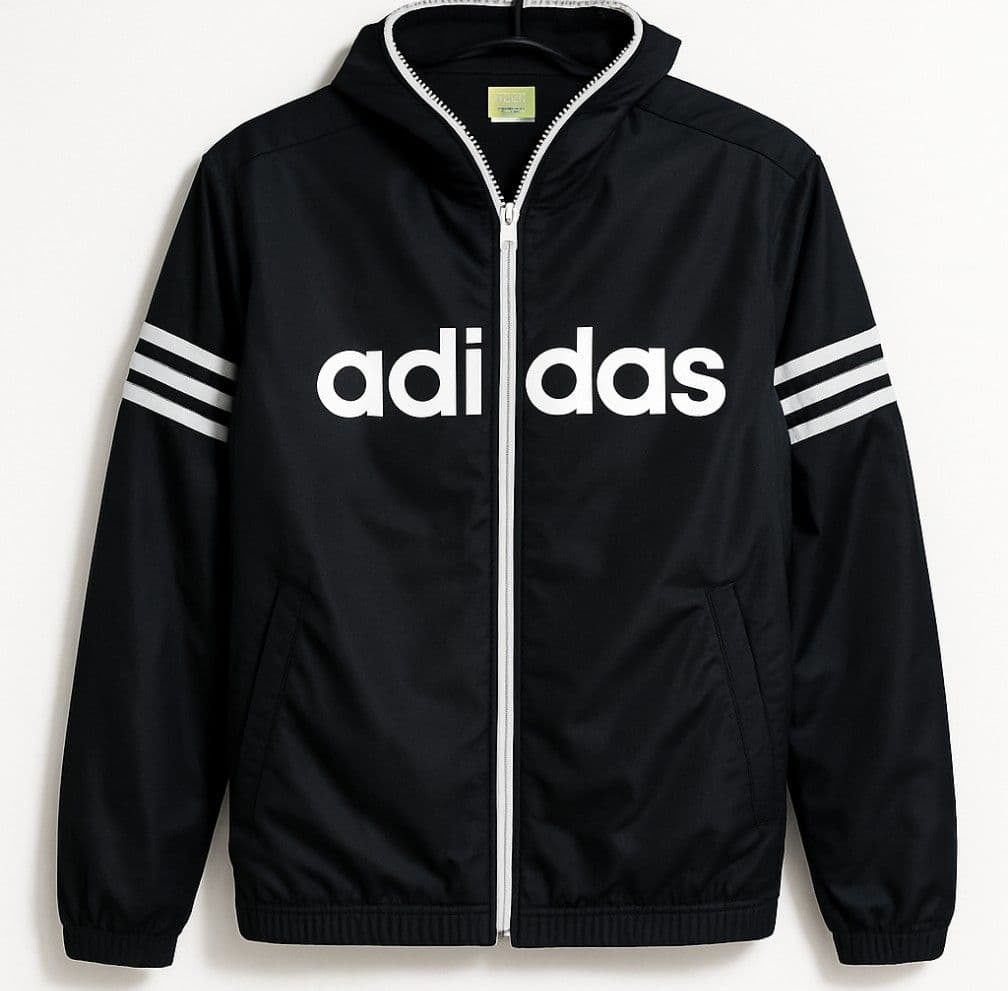 【adidas】 ビッグロゴ ウィンドブレーカー L 黒 　未使用品