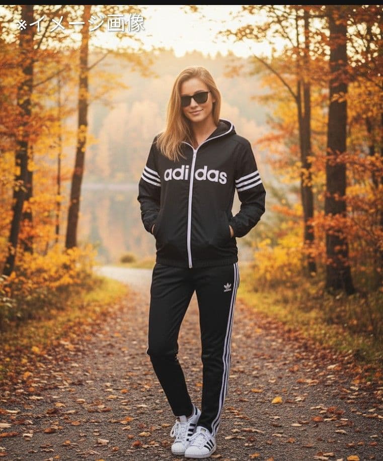 【adidas】 ビッグロゴ ウィンドブレーカー L 黒 　未使用品