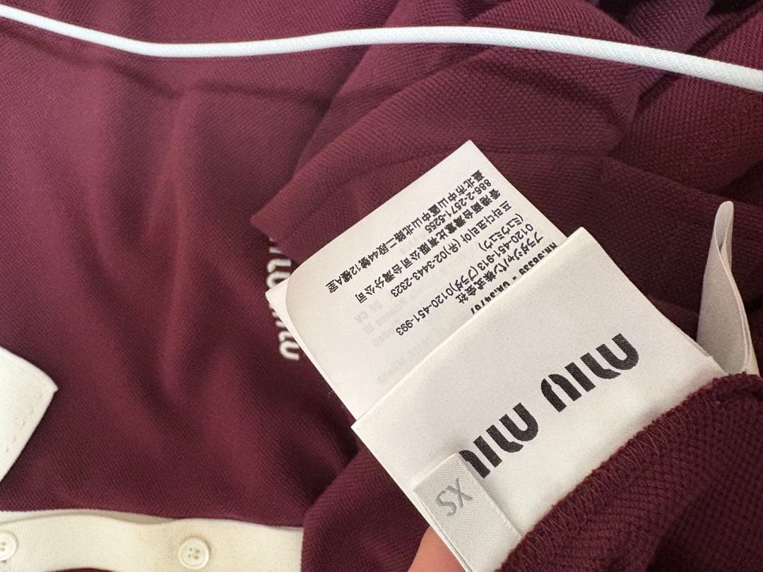 miumiu ポロシャツ　ボルドー