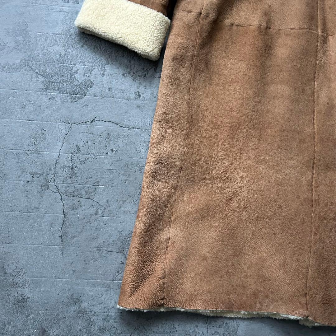 希少本革 MAXMARA リアル ムートンコート ボア キャメル スタンドカラー