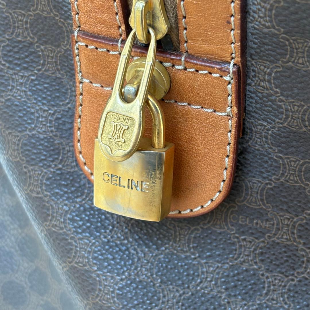 CELINE セリーヌ　マカダム　トリオンフ　ボストンバッグ　カデナ　男女兼用