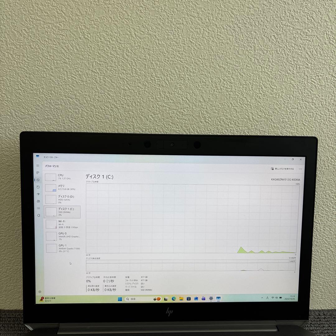 HP ZBook 15 G6 i7-9750H メモリ16GB #M6552