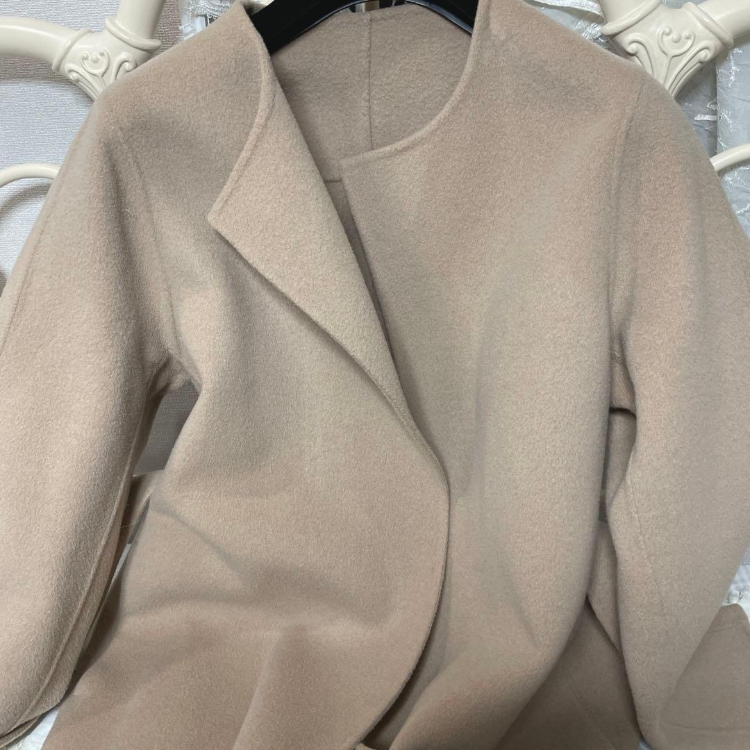 ♡アナイ美品ANAYI ノーカラーウールコート♡38