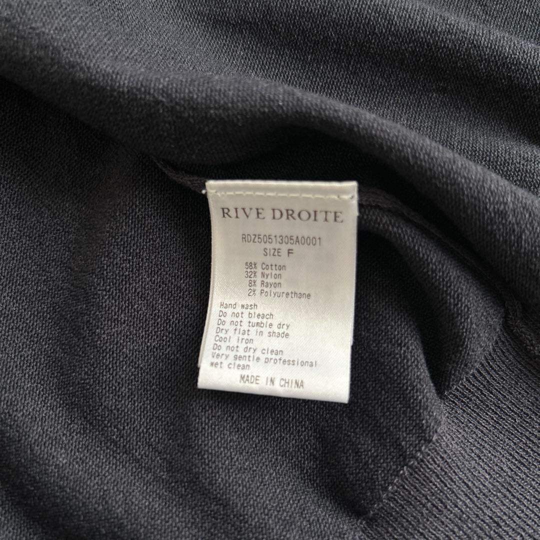 美品 RIVE DROITE MONN .:. バイカラー カーディガン 紺