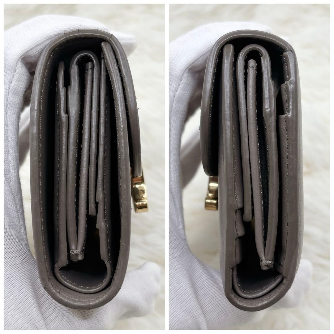 極美品✨セリーヌ トリオンフ スモールフラップウォレット 三つ折り グレージュ
