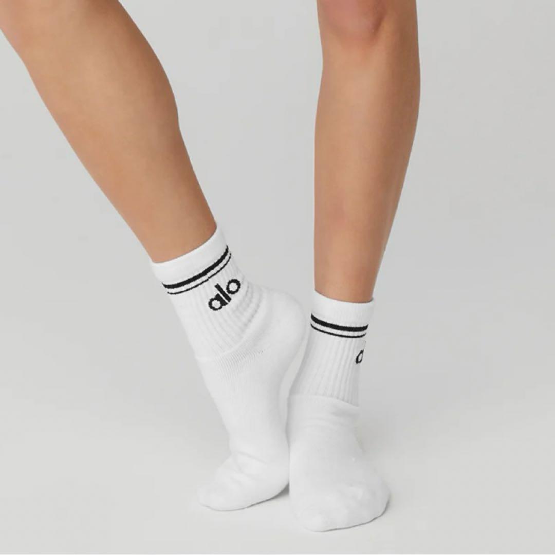 【alo✨ソックス】正規品！新品・未使用 ホワイト Mサイズ