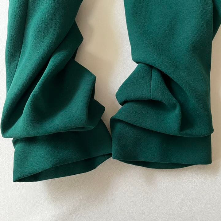 ZARA WOMAN ザラ　ショールカラージャケット　ロング丈　ドレープ袖　緑
