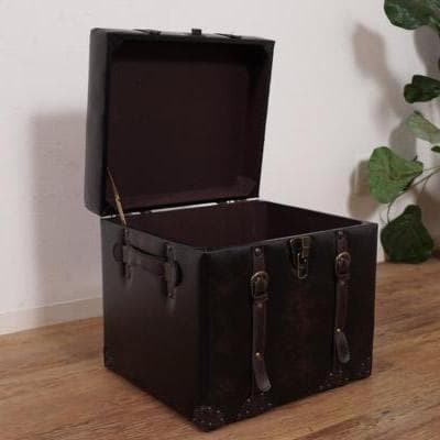 フォロー割【新品】アンティーク風 トランクスツール 収納付き 椅子