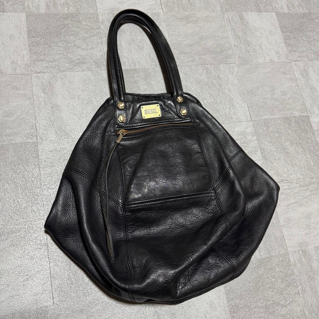 DIESEL 00s~ archive ボストン トート バッグ レザー Y2K