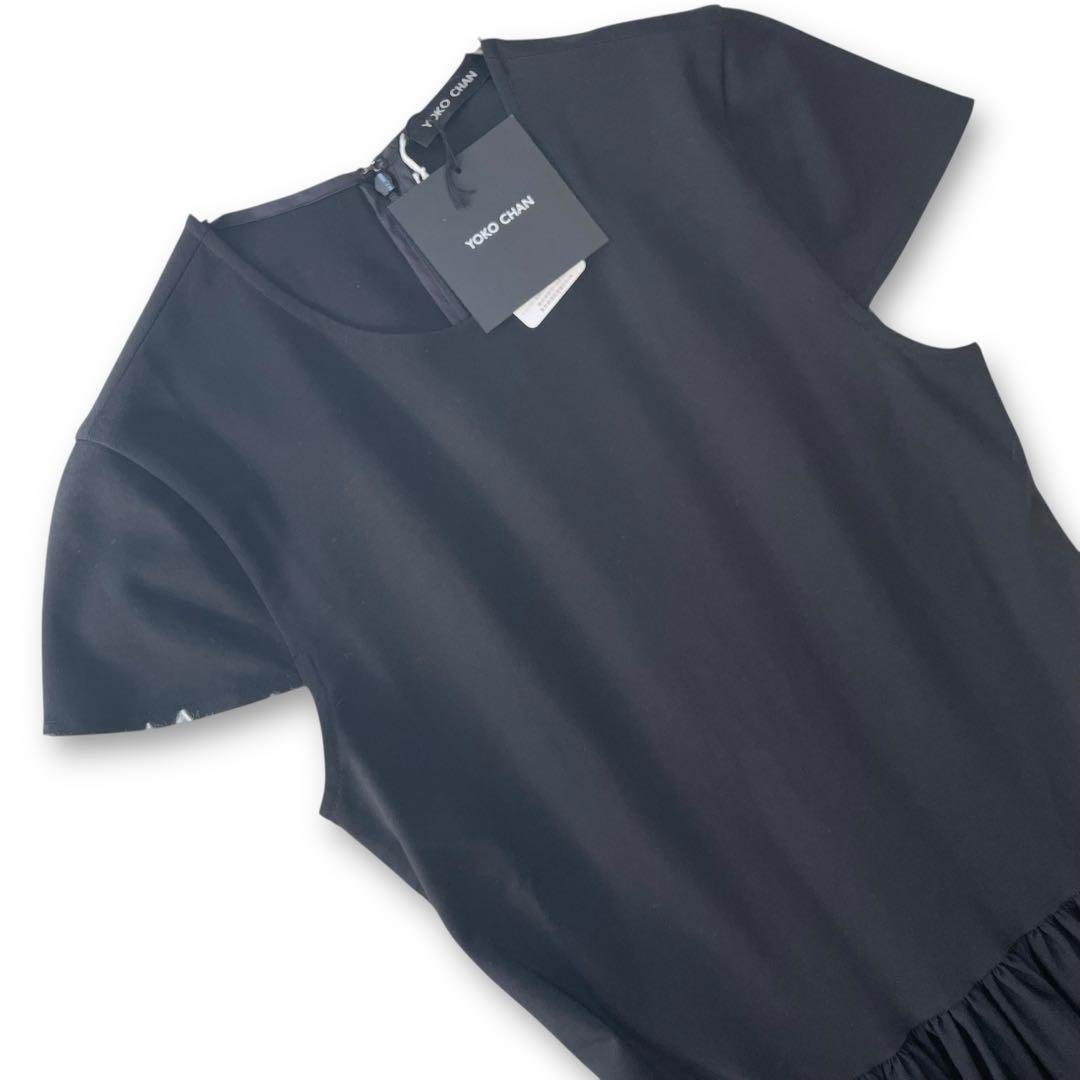 未使用タグ付✨ヨーコチャン ギャザーフレアワンピース フォーマル 現行 M 黒