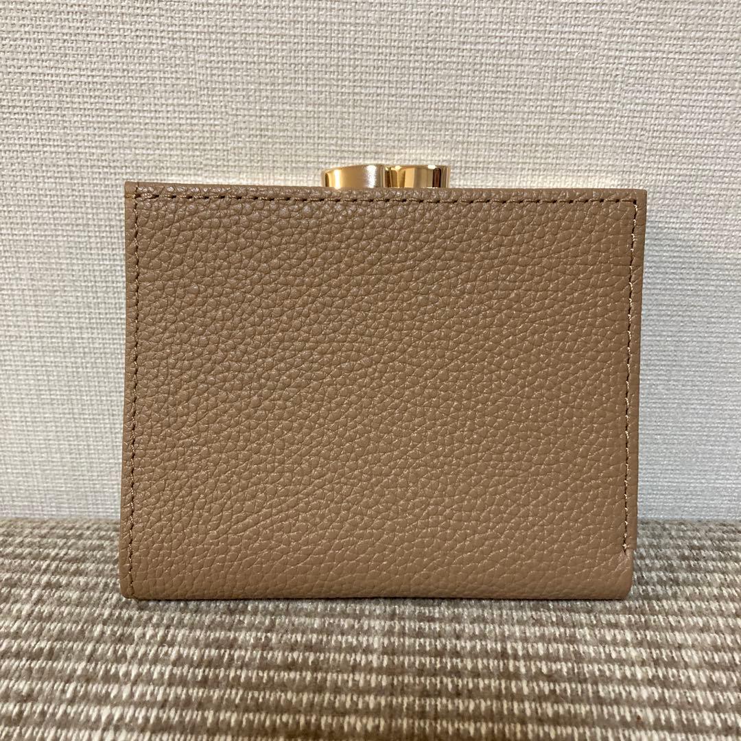 新品未使用 皇居　財布　ベージュ　レザー　二つ折り財布