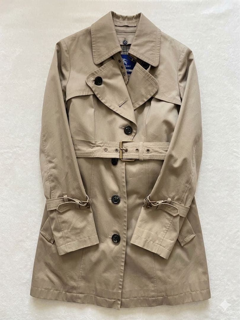 美品 バーバリーブルーレーベル トレンチコート 38 ライナー付 ベージュ