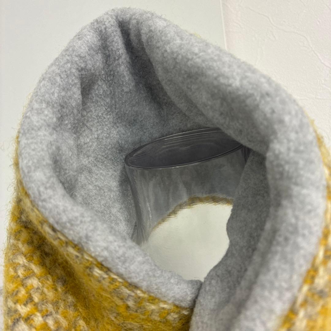 ブランド古着！イギリス製 TWEEDMILL イエロー×グレー ウール マフラー