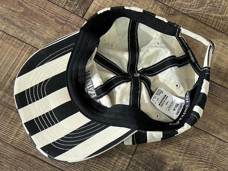 24ss キャプテンズヘルム 太ボーダー ストライプ ビーチ キャップ 白黒 F