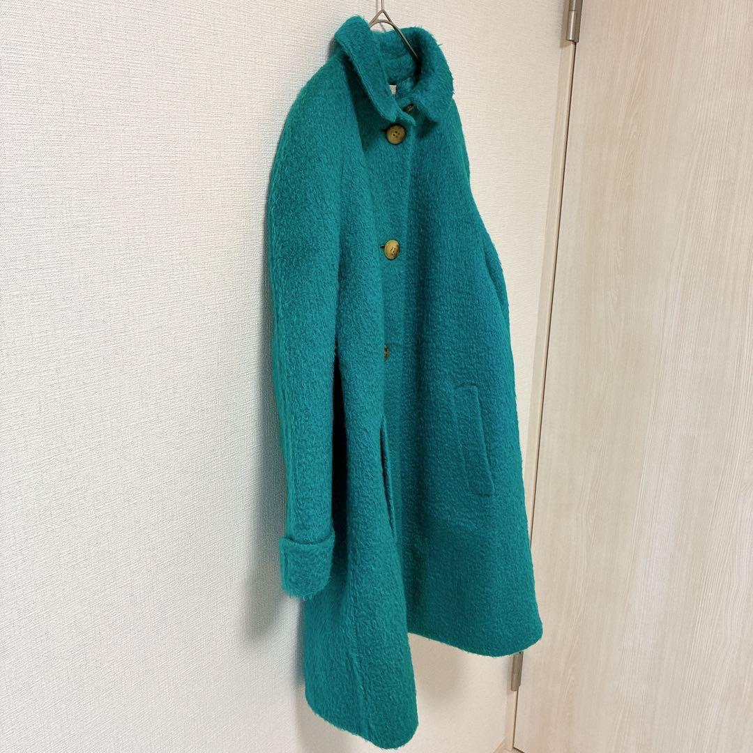 一点もの AGNONA ターコイズ ロングコート アウター オシャレ レディース