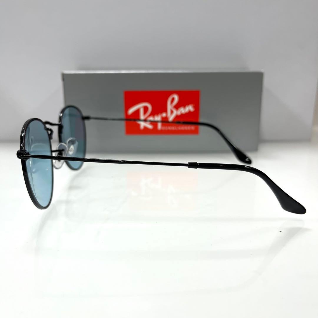 正規RayBanラウンドメタル RB3447　002/64 ブルーグレー茶ケース