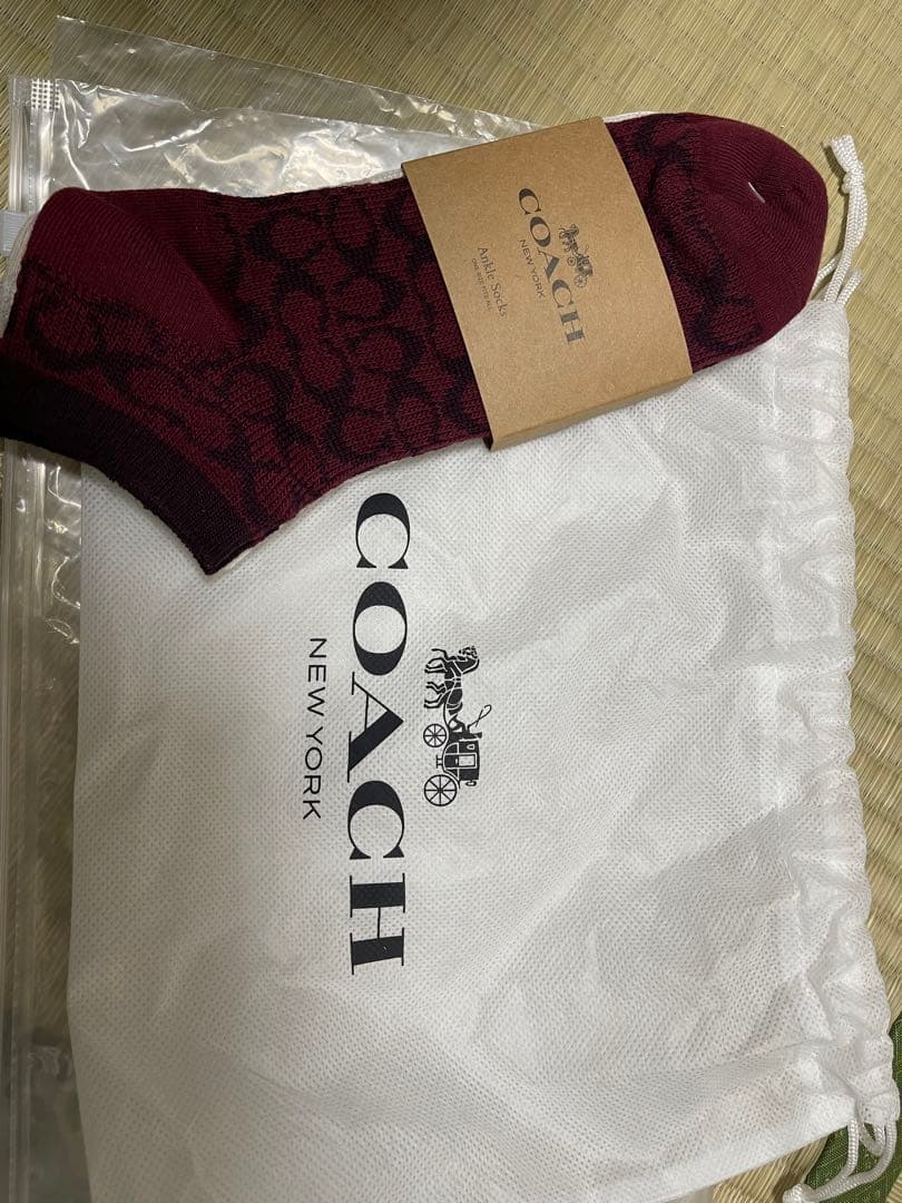 COACH ロゴデザインソックス 2足セットギフト可