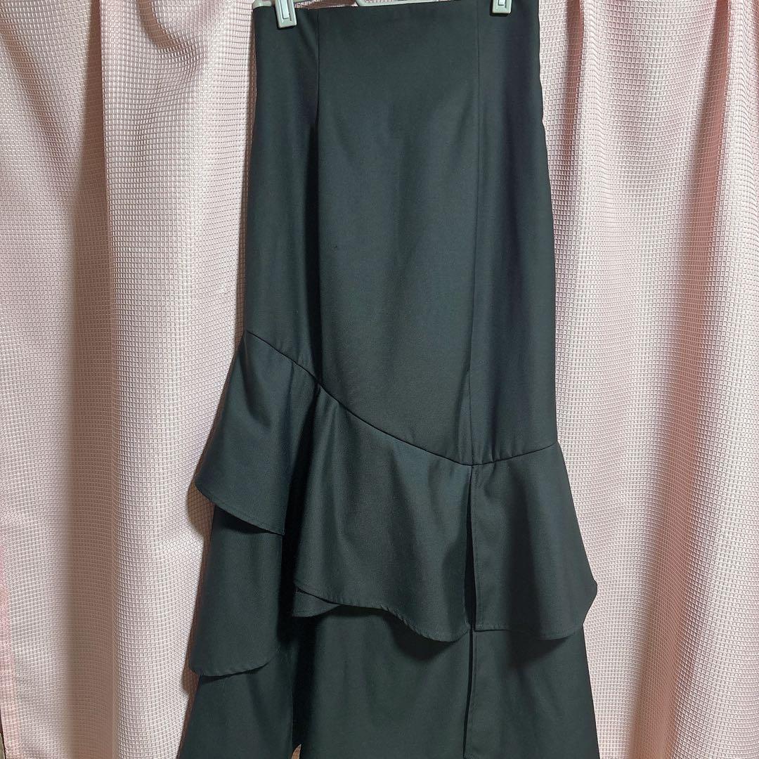 dazzlin バックレースアップアシメマーメイドスカート ブラック Sサイズ