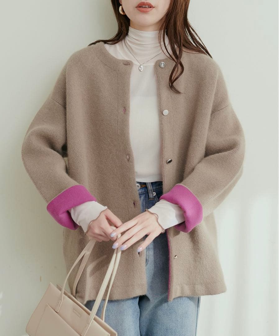 新品 natural couture フェイスニットコート