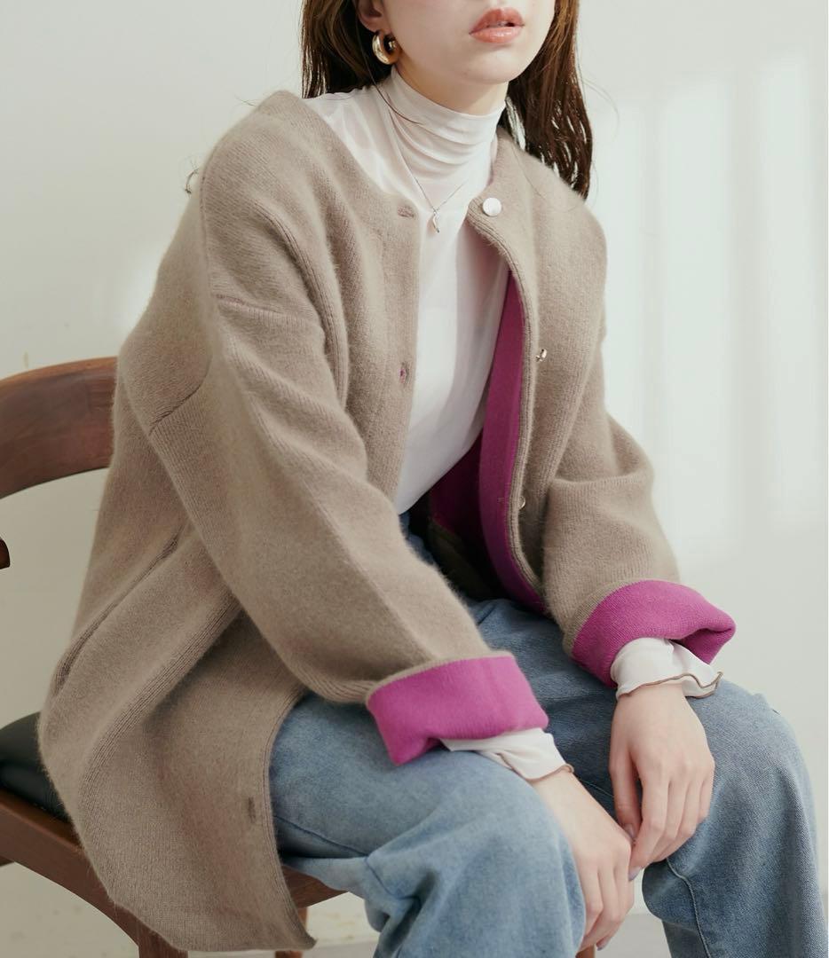 新品 natural couture フェイスニットコート