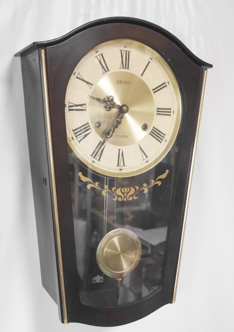 動作良品★昭和アンティーク　SEIKO セイコー柱時計　1か月巻◆中古