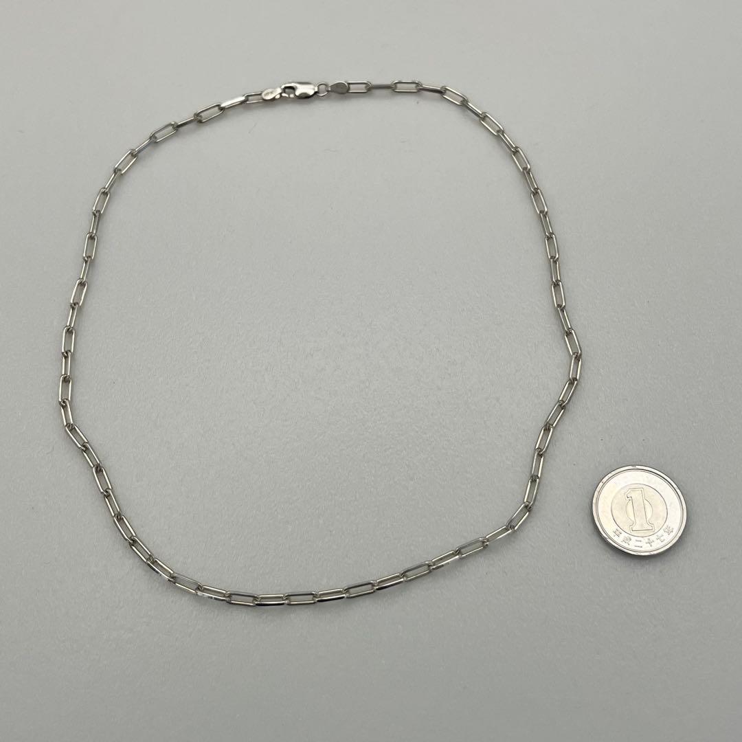 シルバー925 2面カット長あずきチェーン 3mm 40cm 小豆 チョーカー