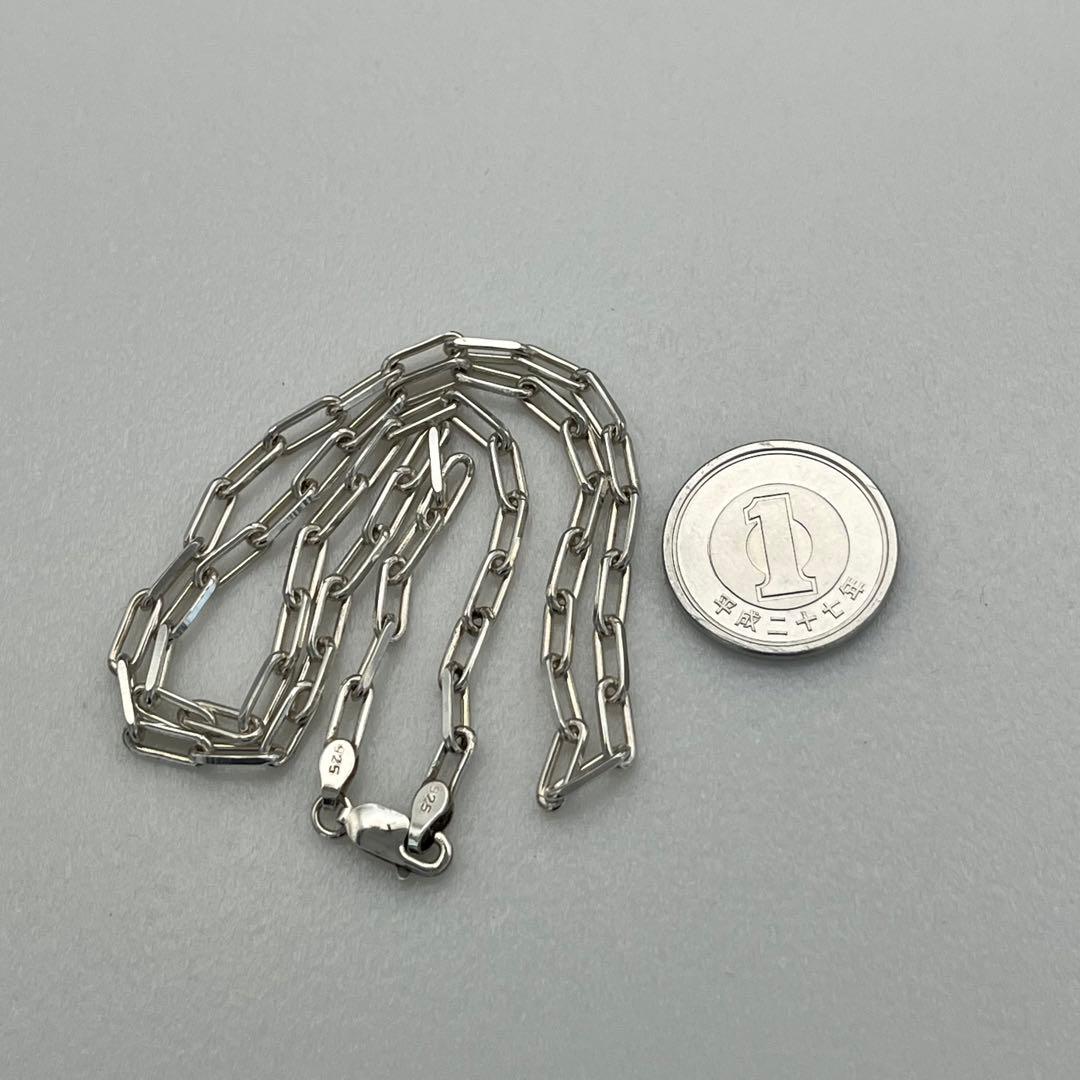 シルバー925 2面カット長あずきチェーン 3mm 40cm 小豆 チョーカー