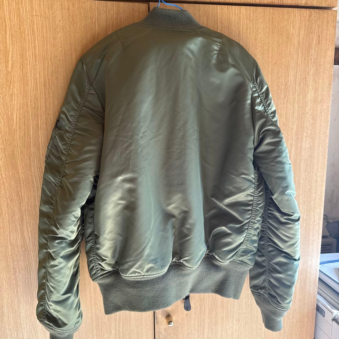 【美品】アルファ MA-1 フライトジャケット 緑 Mサイズリバーシブル 中綿