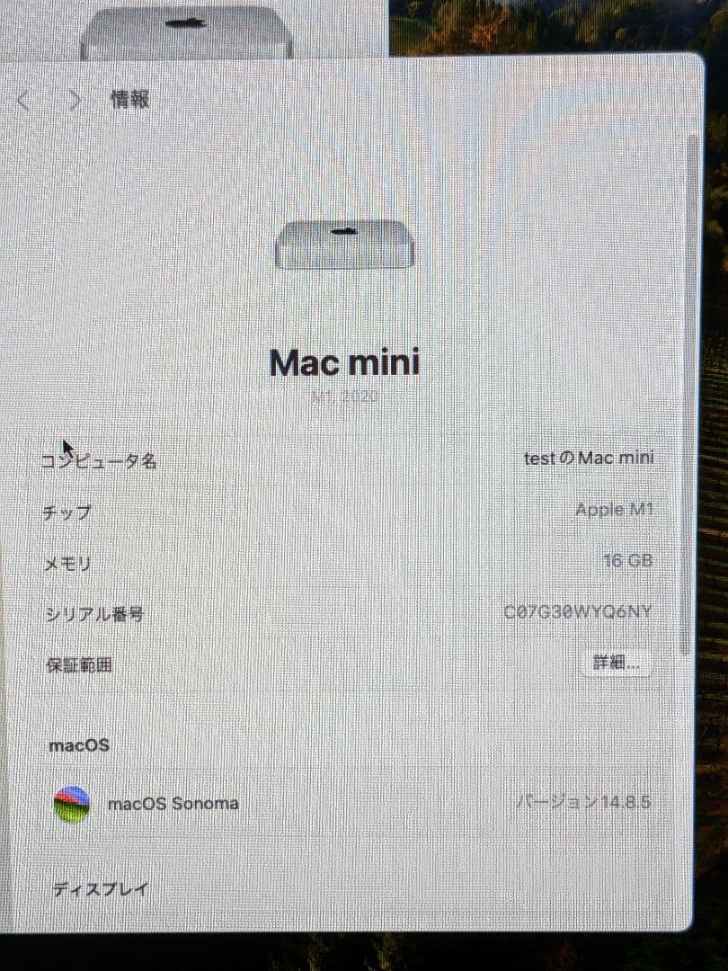 Mac mini M1 16GB/256GB(韓国版)