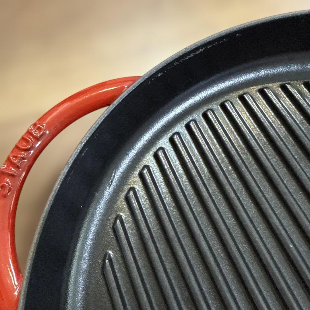 STAUB 黒 鋳鉄 グリルパン チェリー内寸26cm