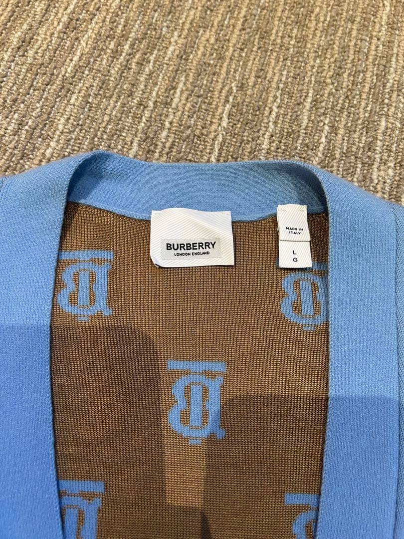 BURBERRY モノグラム ロゴパターン カーディガン　L