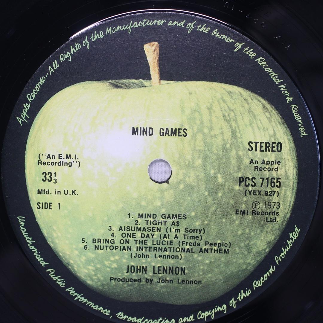 英LP John Lennon MIND GAMES UKオリジナル1stプレス