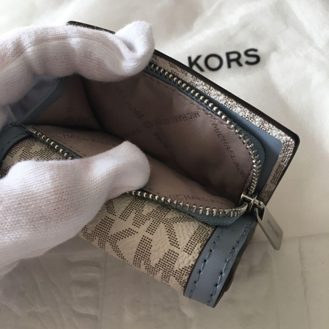 新品 マイケルコース MICHEAL KORS 財布 ホワイト ブルー