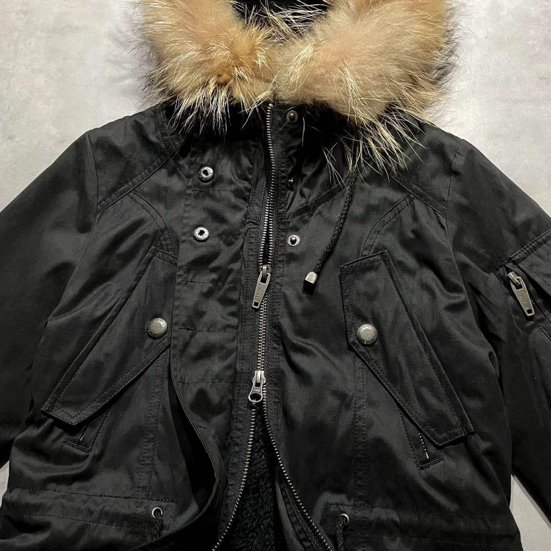 ジャケット・アウター 00s black military fur coat y2k vkei m65