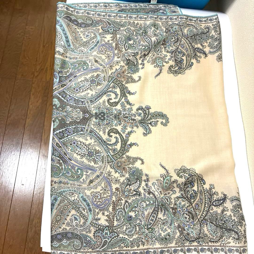 レリアン　ペーズリー柄カシミヤシルク混紡ストール［未使用］最終お値下げ