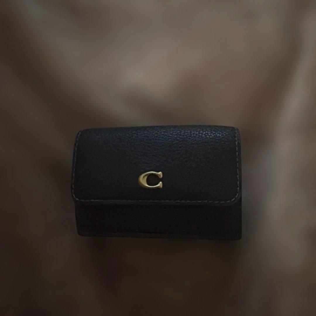 COACH コーチ 三つ折り財布 ブラック 美品