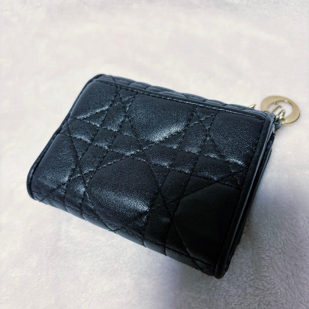 えびちり様購入価格 DIOR ディオール 財布 ブラック キルティング 三つ折り